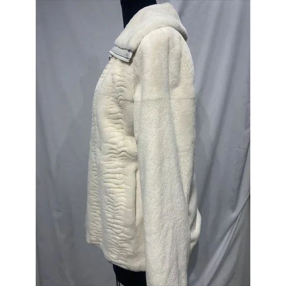 sheared mink white jacket bomber bleach (62145)